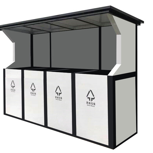 方形垃圾回收亭定制,垃圾分类箱标识