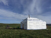 草原牧民新生活帐篷牧民帐篷的白色新生活草原藏族的双层帐篷户外