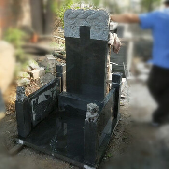 山西黑墓碑，黑色花崗巖石碑，定做石雕墓碑