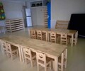 儿童实木桌椅厂家幼儿园实木家具儿童橡木桌椅幼儿床批发