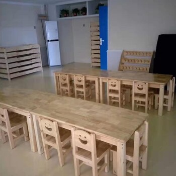 幼儿园松木桌椅厂家儿童橡木桌椅厂家幼儿园橡木幼儿床批发