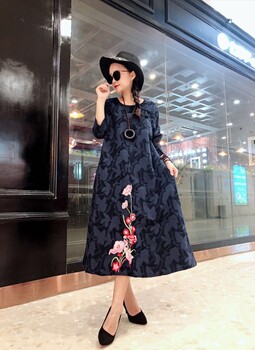 埃芙衣18新品棉麻全大件連衣裙蒙蒂莎石井折扣批發(fā)
