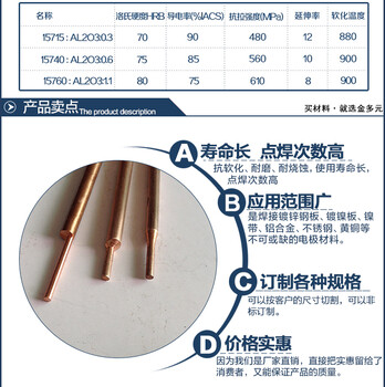 点焊机焊针氧化铝铜焊针点焊机电极电池点焊针碰焊针