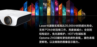 奧圖碼zh33投影儀家用激光無屏電視1080p藍光3d投影機圖片2