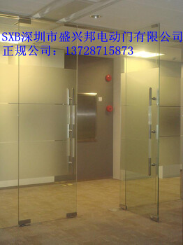 深圳罗湖区自动玻璃门安装，钢化地弹簧玻璃门维修费用