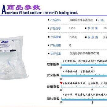 普瑞来PURELL免洗免水净手消毒液免洗手液补充液1000ml2156-08