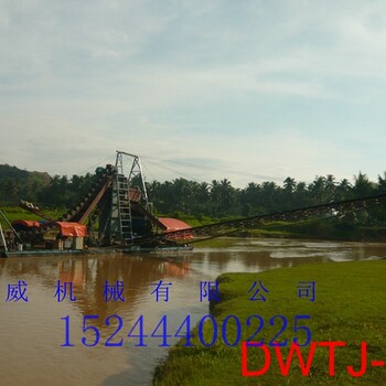 河北水面下挖30米的选金设备东威淘金船