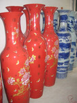 西安红瓷大花瓶陕西开业落地式花瓶礼品花瓶销售