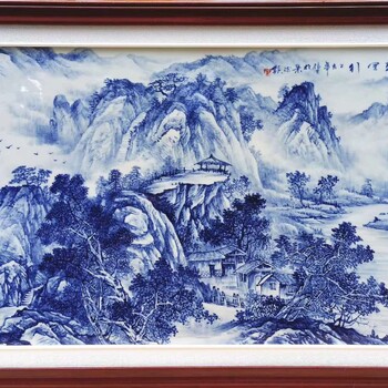 陶瓷名家手绘瓷板画、乔迁礼品青花瓷板画、客厅瓷板画壁画厂家