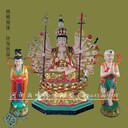 河南千手觀音菩薩佛像廠家千手千眼觀世音2.6米玻璃鋼貼金善財龍女