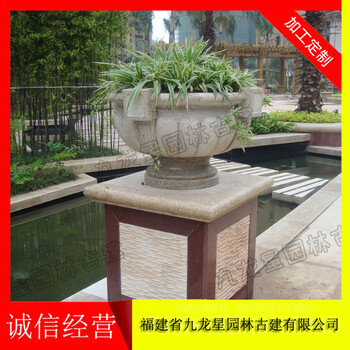 成品花缽價格景觀用石雕花缽廠家