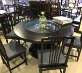 天津定做北方老榆木餐桌原生态茶桌简约现代原木长条桌