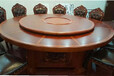 天津酒店電動餐桌大理石帶轉盤桌子實木大餐桌