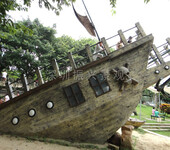 潮安生产景观鱼木船大型户外海盗船拓展训练船模定制