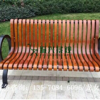 肇庆景区无靠背椅子花园铸铁木塑长条排椅塑胶木座椅