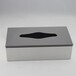  The rectangular paper drawer is made of stainless steel and has a hemmed design