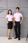 男女同款夏季职业工装商务时尚韩版修身免烫短袖衬衫