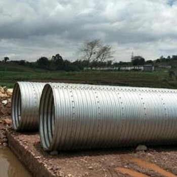 公路金属波纹管涵安装钢波纹涵管排水工程