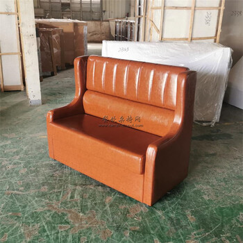 阿勒泰市皮革扶手軟包卡座沙發(fā)定制西餐廳家具