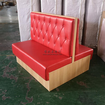 賓陽(yáng)縣火鍋店家具定制雙面三胺板木紋色卡座沙發(fā)