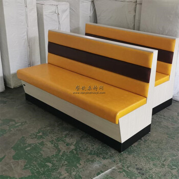 柳江縣橫條撞色板式卡座沙發(fā)實(shí)拍圖奶茶小吃店家具