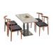 剑河县快餐厅家具定做人造石餐桌配木纹牛角椅子