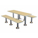 黄南州美食广场家具定制长条固定式桌凳组合