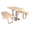 尖扎縣面館鋼木家具定制快餐廳桌凳組合