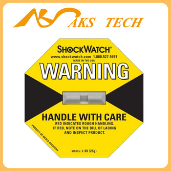 物流运输防震标识shockwatch震动指示标签黄色25g