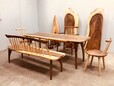 黑胡桃，南美胡桃木，白蜡木大板桌茶台餐桌，新中式家具原木办公桌创意定做