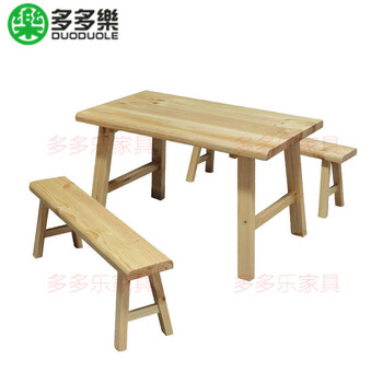 木屋烧烤同款桌子，国产松木餐桌，实木烧烤桌椅凳定做