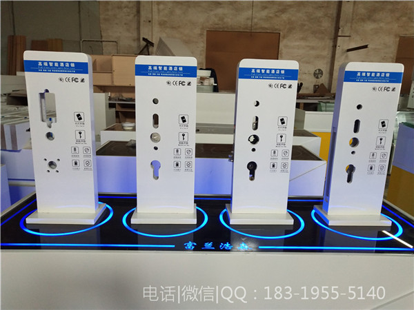 陕西渭南智能指纹锁展示台架台指纹锁靠墙样品柜新款上市