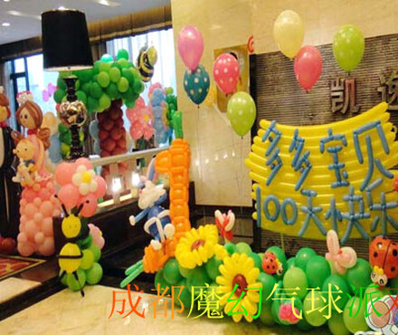 【生日场地布置主题创意气球布置个性生日Pa
