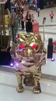 大型9米鏡面金獅出租，獅子模型出租價(jià)格