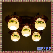 陶瓷灯具定制中式客厅吸顶灯灯具别墅复式楼梯餐厅吊灯图片