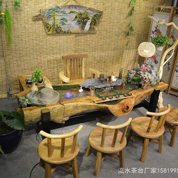 流水茶臺(tái)的制作方法流水茶臺(tái)圖片創(chuàng)意老木要頭廠家厚重