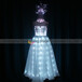 天创可定制LED发光婚纱长裙开场舞演出电光舞服新品