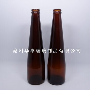 沧州华卓加工制作450ml棕色酒瓶玻璃酒瓶饮料玻璃瓶可定制