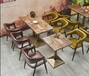 主题餐厅复古式桌椅主题餐厅做旧桌椅主题餐厅彩绘桌椅