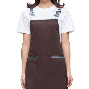 圍裙印字刺繡韓版時(shí)尚理發(fā)師咖啡奶茶店廚房家用定制logo