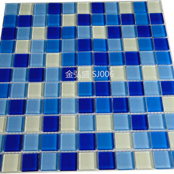 供应工程泳池马赛克砖蓝色游泳池陶瓷马赛克