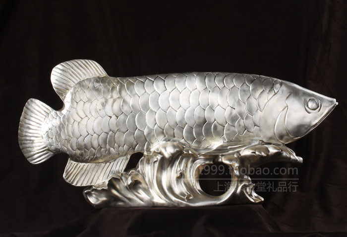 上海聚金堂——年年有余（鱼）投资收藏商务礼品纯银立体金龙鱼摆件