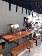 台江黑檀大板实木茶桌奥坎茶台实木巴花大板桌批发图片