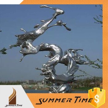 不锈钢抽象雕塑城市景观雕塑园林景观浙江永康雕塑厂家制作欢迎定制