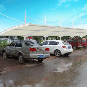 广州张拉膜雨棚定制膜结构车棚设计户外休闲伞