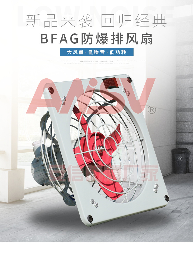 BFAG300/BFS400/FAG500/BFA600/BPF51防爆排风扇方形墙壁安装方式