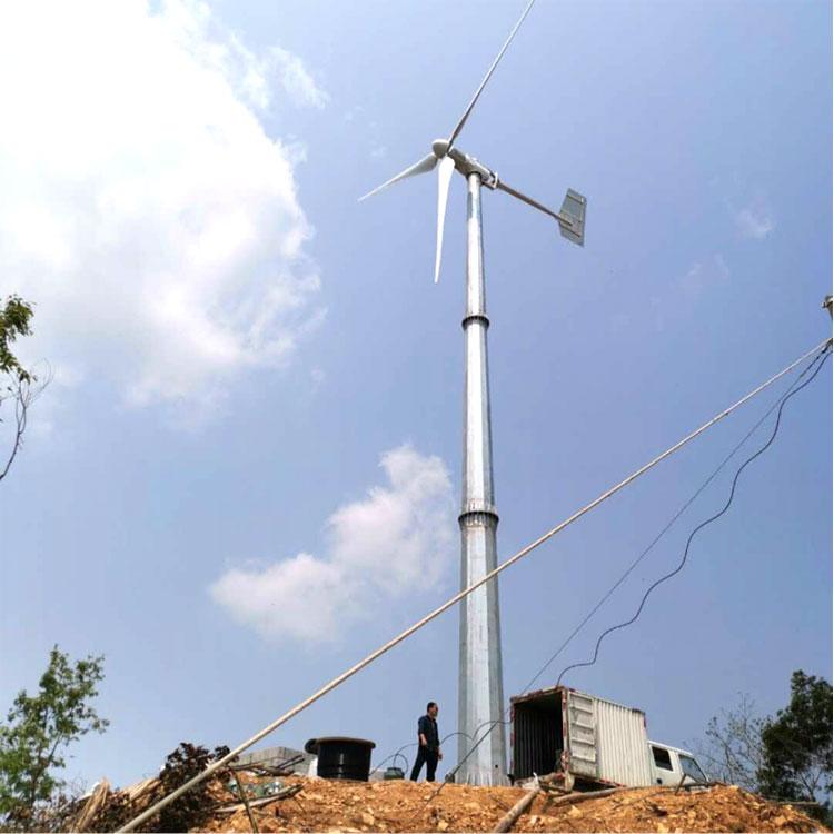 懷安水平軸風力發電機30千瓦發電量高草原安裝風力發電機