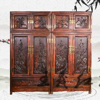 红酸枝柜红酸枝柜精雕细琢王义红木柜红木家具丰富的装饰手段