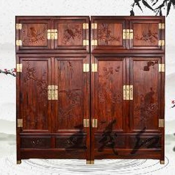 泰山区红木明式衣柜无甲醛红木衣柜纹理清晰富有变化