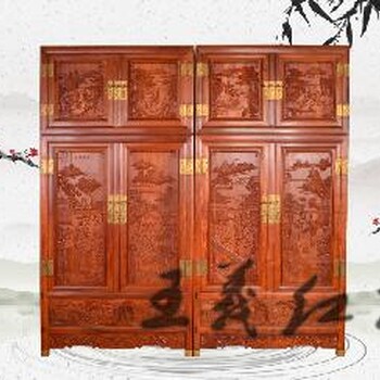 2018红酸枝衣柜装修效果图王义红书桌和谐盛世衣柜质量严格把关